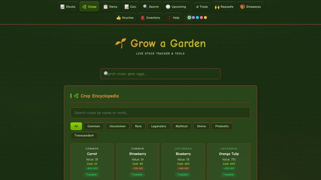 Grow a Garden Tracker screenshot